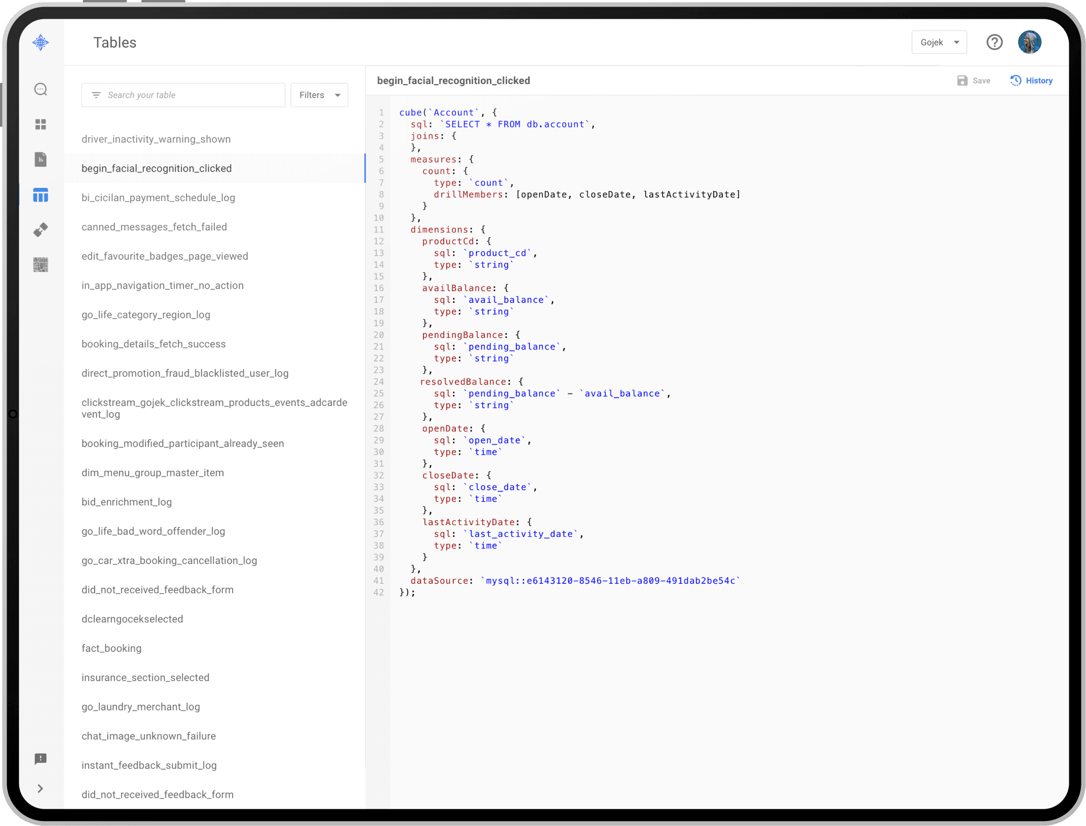 Cube schema